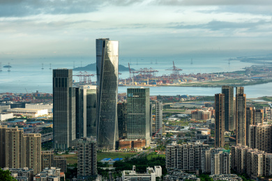 中国广东深圳前海及前海世贸大厦