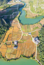 航拍广西都安地下河国家地质公园天窗群