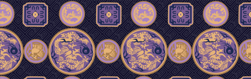 站酷纹样-传统几何龙纹服装纹样