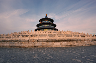 中国北京清晨的天坛祈年殿