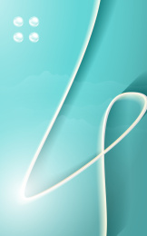 蓝绿色背景手绘线条抽象风格数字4创意海报