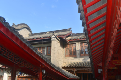 四川成都龙潭水乡街道  江南风格青砖瓦房