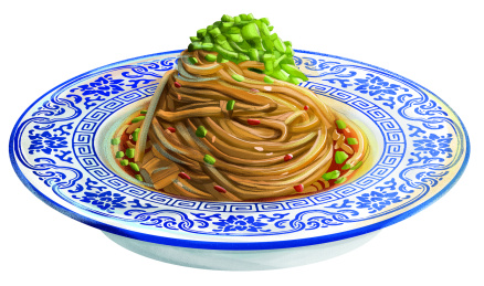 宁夏特色美食燕面揉揉面食杂粮面条干拌面