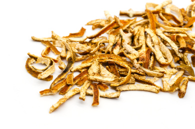 白背景传统中药材陈皮