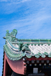 北京雍和宫绿色琉璃瓦