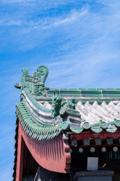 北京雍和宫绿色琉璃瓦