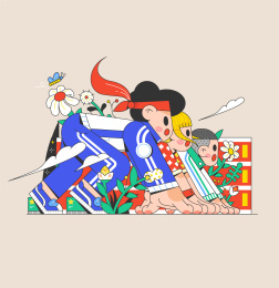 准备赛跑的学生