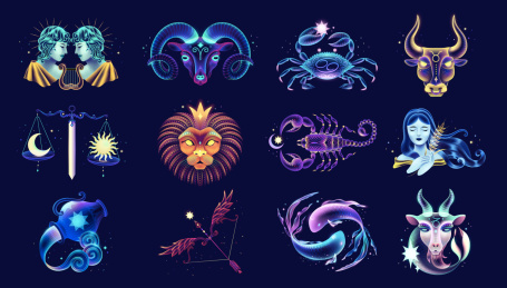 梦幻霓虹十二星座素材组合