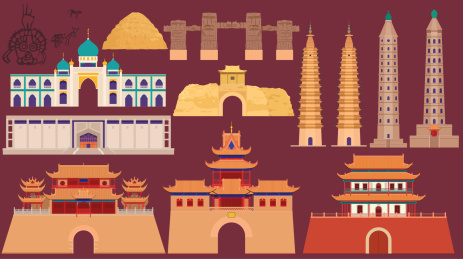 宁夏银川旅游地标古建筑