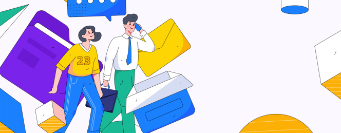 科技让工作更高效扁平矢量概念运营插画