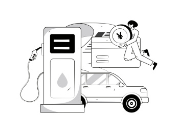 办理加油卡获得优惠矢量互联网运营插画