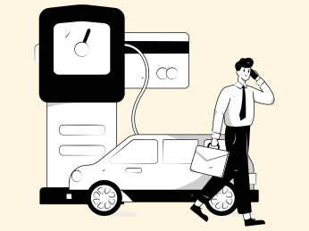 办理加油卡获得优惠矢量互联网运营插画