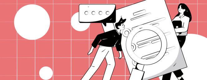 求职面试的人员扁平矢量概念运营插画