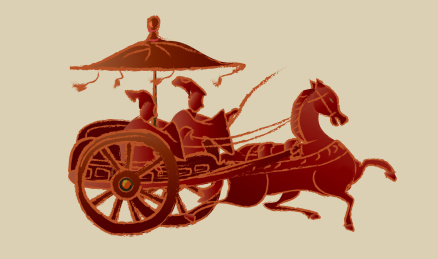中国古代战国时期的马车图片
