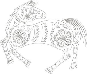 卡通马装饰纹样 中国