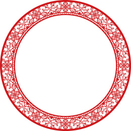 环形花卉纹样装饰框