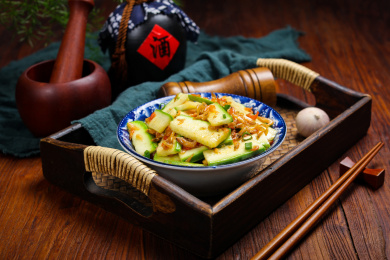 营养美味农家菜小炒虾皮菜瓜