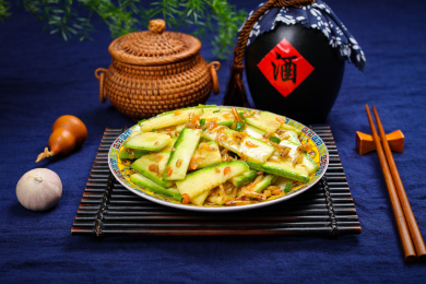 快餐外卖菜肴美食虾米炒西葫芦