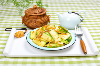 快餐外卖菜肴美食虾米炒西葫芦