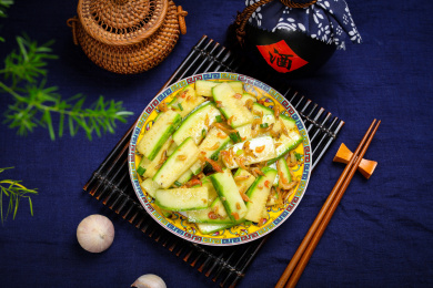 快餐外卖菜肴美食虾米炒西葫芦