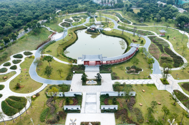 中国广东深圳市宝安区五指耙公园航拍