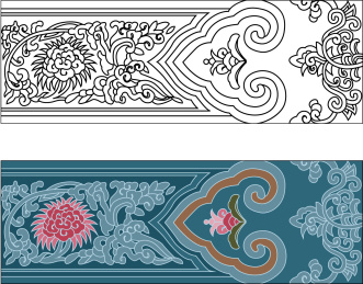 站酷纹样-中国传统的宋如意缠枝花纹