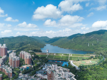 中国广东深圳梅林水库航拍