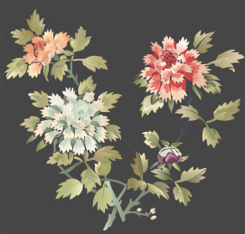 站酷纹样之传统折枝牡丹图案