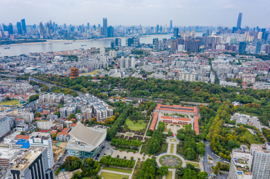 航拍武汉辛亥革命武昌起义纪念馆鄂军都督府