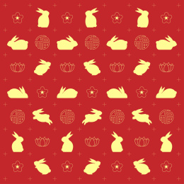 兔年金兔红底图案