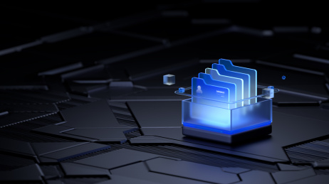 深色科技感档案文件夹概念场景智能背景3D