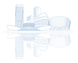 邯郸城市标志建筑线条插画