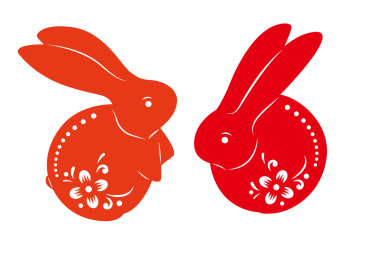 新年红色喜庆兔年剪纸兔艺术门贴静电贴