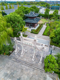 杭州临平塘栖御碑公园航拍