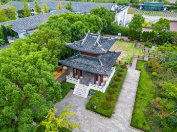 杭州临平塘栖御碑公园航拍