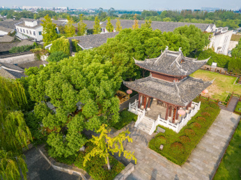 杭州临平塘栖御碑公园航拍