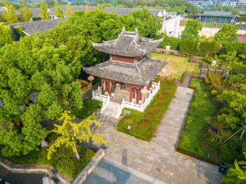 杭州临平塘栖御碑公园航拍