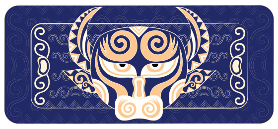 十二生肖牛潮流金色中国风传统纹样矢量插画