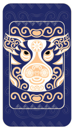 金色国潮十二生肖猪装饰纹样矢量插画海报