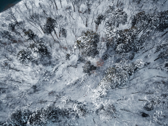 日本青森县十和田湖航拍