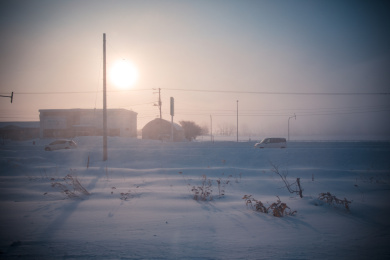 日本北海道的冬季景色