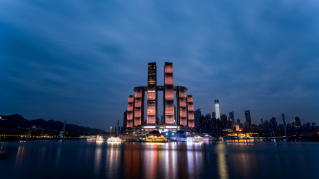 重庆朝天门城市建筑夜景
