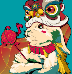 BOBBI兔 NFT矢量兔子潮玩国风舞狮