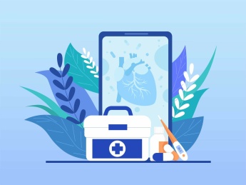 医疗健康保健宣传网络手机预约插画海报