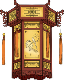 中国古代传统喜庆花灯灯笼宫灯插画元素