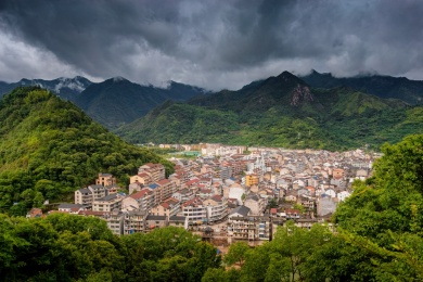 中国温州市永嘉县碧莲镇全景