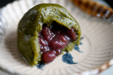 红豆艾草青团子