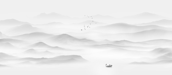 意境淡雅水墨山水画背景