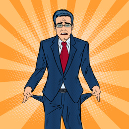 男商人口袋空空插图