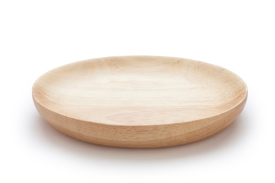 空的木制盘子